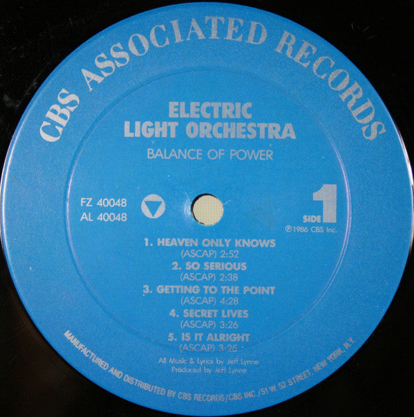 Electric Light Orchestra : Balance Of Power (LP, Album, Pit)