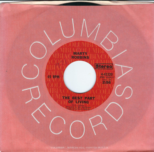 Marty Robbins : The Best Part Of Living (7", Single, Styrene, Ter)