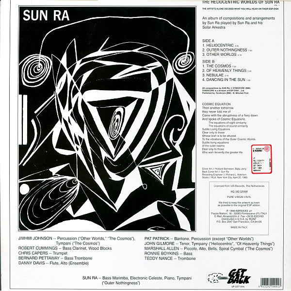 Sun Ra : The Heliocentric Worlds Of Sun Ra, Vol. 1 (LP, Album, RE, 180)