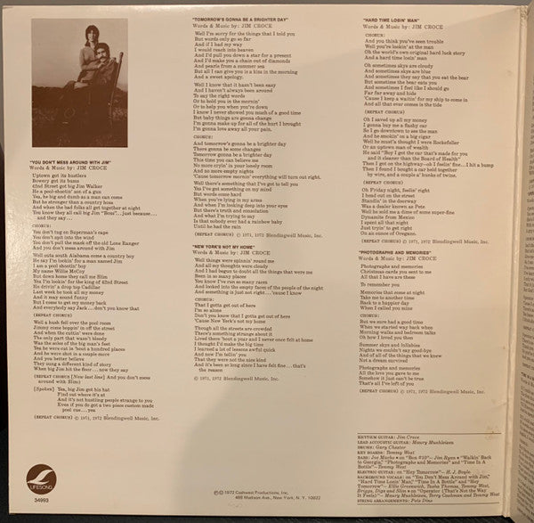 Jim Croce : You Don't Mess Around With Jim (LP, Album, Promo, RE)