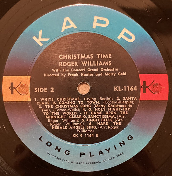 Roger Williams (2) With The Concert Grand Orchestra : Christmas Time (LP, Album, Mono, Gat)