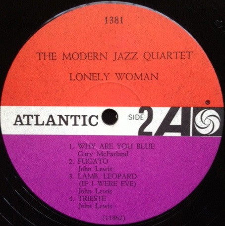 The Modern Jazz Quartet : Lonely Woman (LP, Album, Mono)
