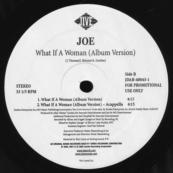 Joe : What If A Woman (Allstar Remix) (12")