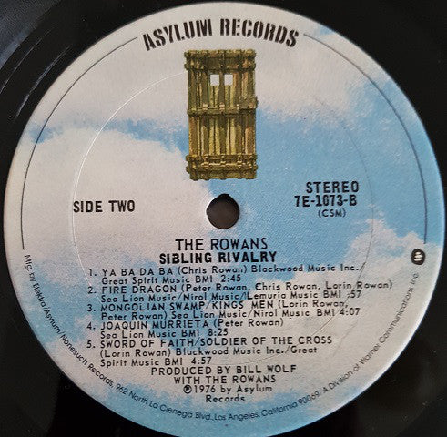 The Rowans (2) : Sibling Rivalry (LP, Album, San)