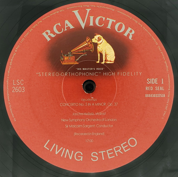Heifetz*, Bruch*, Vieuxtemps*, New Symphony Orchestra Of London*, Sir Malcolm Sargent : Scottish Fantasy · Concerto No. 5 (LP, Ltd, RE, RM, 180)