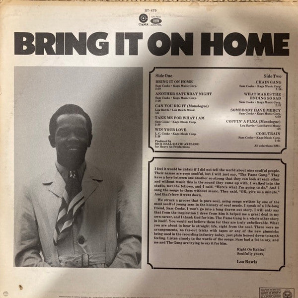 Lou Rawls : Bring It On Home....And Other Sam Cooke Hits (LP, Album, Win)