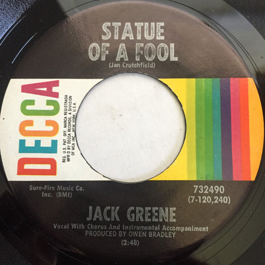 Jack Greene : Statue Of A Fool (7", Single, Pin)
