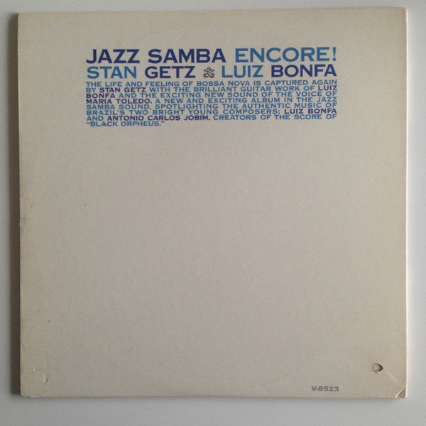 Stan Getz / Luiz Bonfá : Jazz Samba Encore! (LP, Album, Mono, Gat)