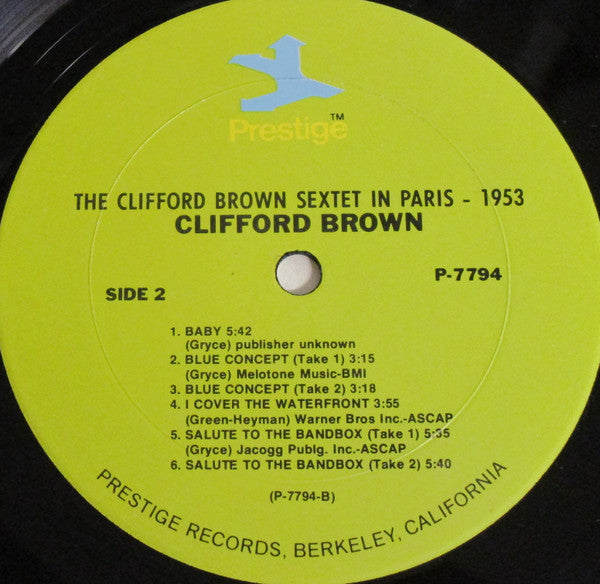 The Clifford Brown Sextet* : The Clifford Brown Sextet In Paris (LP, Comp)