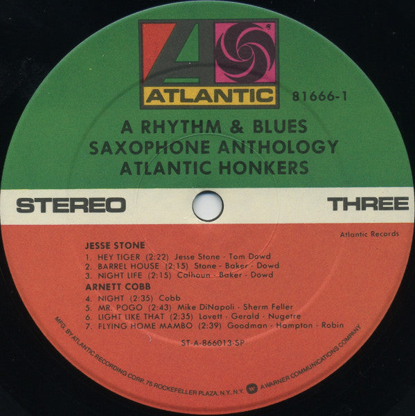 Various : Atlantic Honkers (A Rhythm & Blues Saxophone Anthology) (2xLP, Comp, Gat)