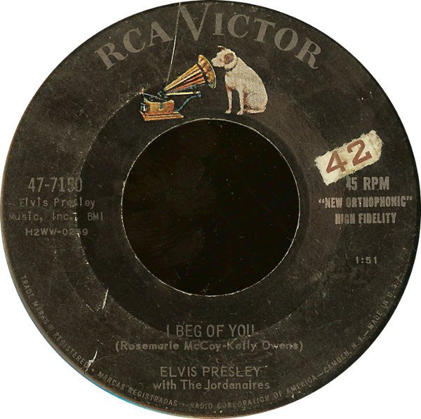 Elvis Presley With The Jordanaires : Don't (7", Single, Ind)