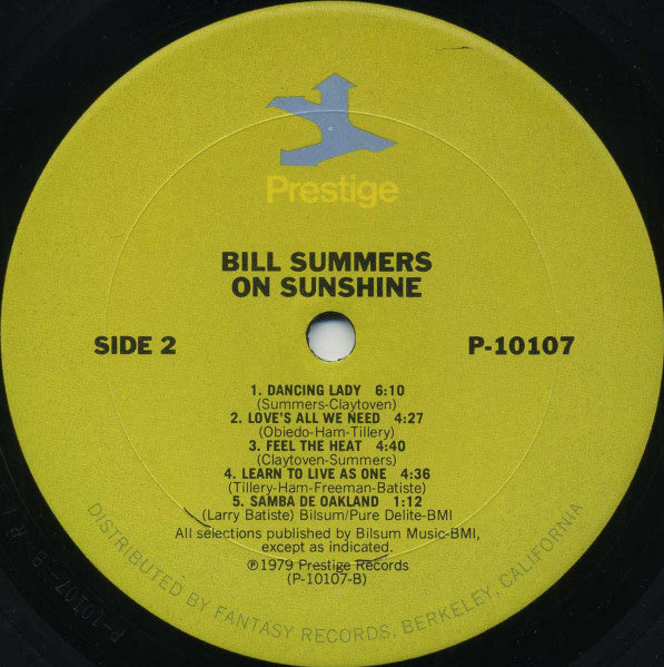 Bill Summers And Summers Heat* : On Sunshine (LP, Album)