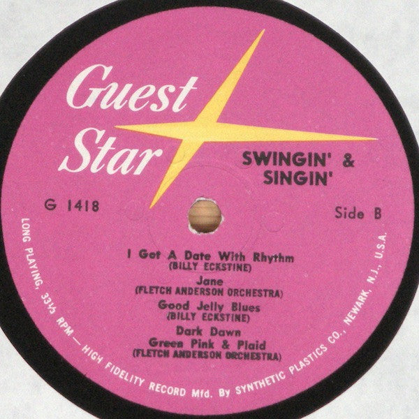 Billy Eckstine & Sarah Vaughan / The Fletch Anderson Orchestra* : Swingin' & Singin' (LP, Album, Mono)