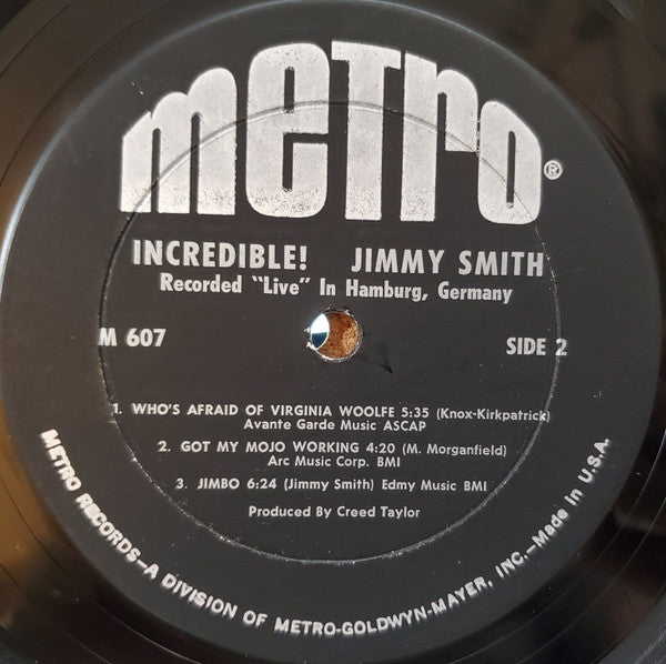 Jimmy Smith : Incredible! Jimmy Smith (LP, Album, Mono)