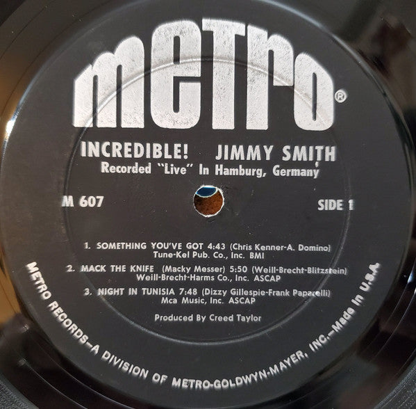 Jimmy Smith : Incredible! Jimmy Smith (LP, Album, Mono)