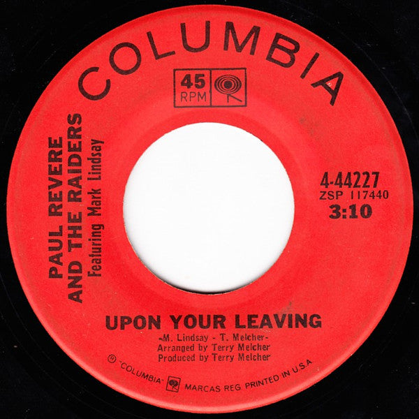Paul Revere And The Raiders* Featuring Mark Lindsay : I Had A Dream / Upon Your Leaving (7", Single, San)