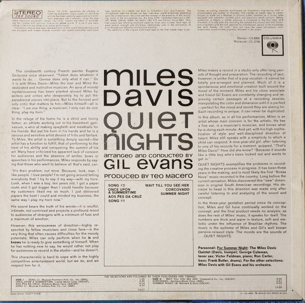 Miles Davis : Quiet Nights (LP, Album)