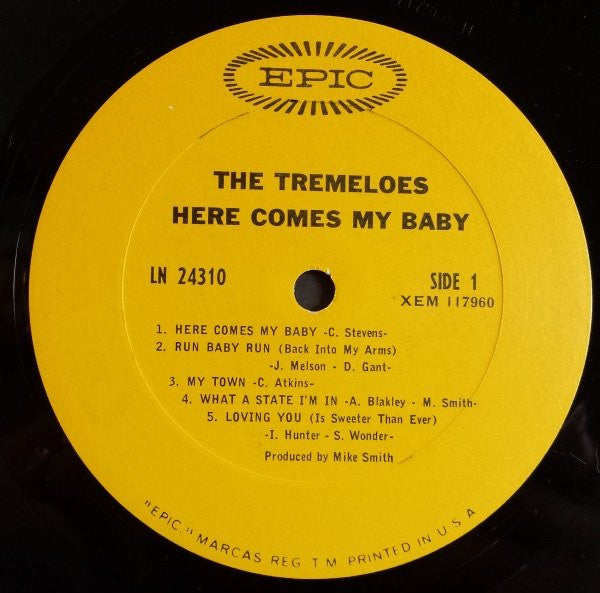 The Tremeloes : Here Comes My Baby (LP, Album, Mono, Ter)