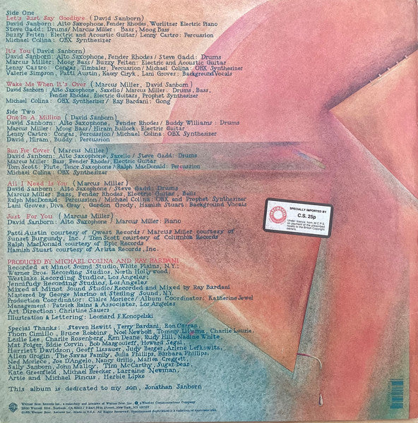 David Sanborn : Voyeur (LP, Album, RE, Win)