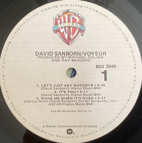 David Sanborn : Voyeur (LP, Album, RE, Win)
