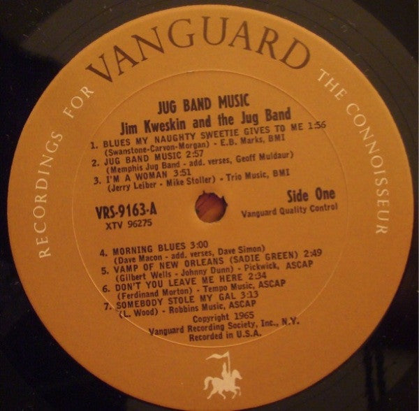 Jim Kweskin & The Jug Band : Jug Band Music (LP, Album, Mono)
