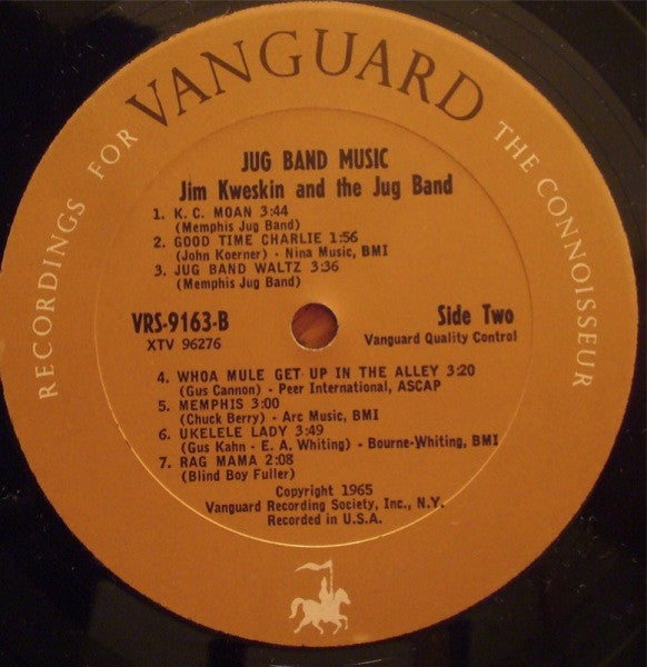 Jim Kweskin & The Jug Band : Jug Band Music (LP, Album, Mono)