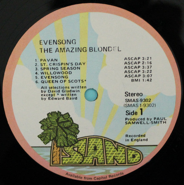 The Amazing Blondel* : Evensong (LP, Album, Gat)