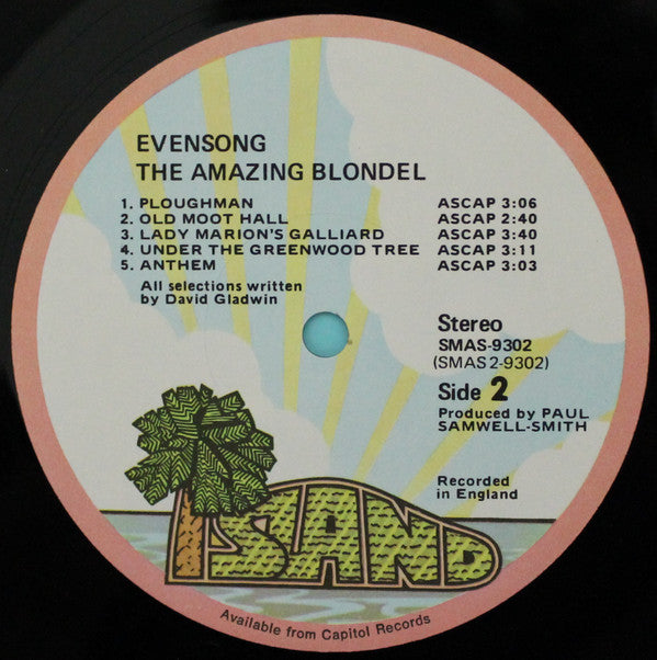 The Amazing Blondel* : Evensong (LP, Album, Gat)