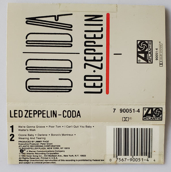 Led Zeppelin : Coda (Cass, Album)