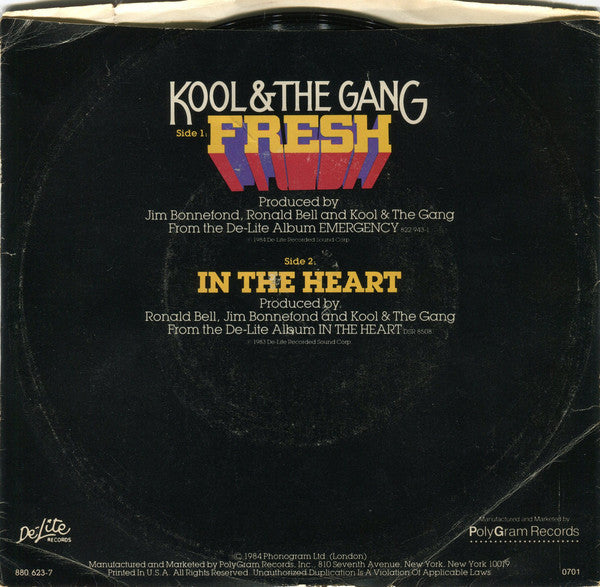 Kool & The Gang : Fresh / In The Heart (7", Single, Styrene, 19 )