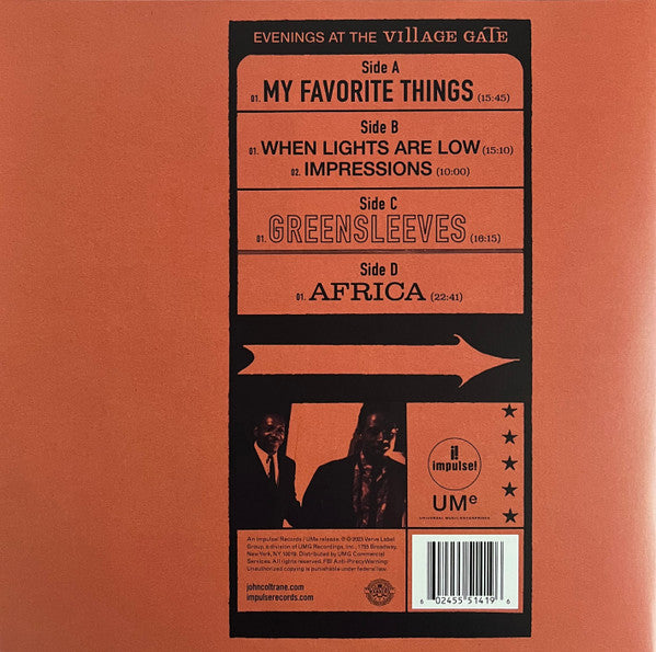 John Coltrane With Eric Dolphy : Evenings At The Village Gate (2xLP, Album, Mono, Gat)