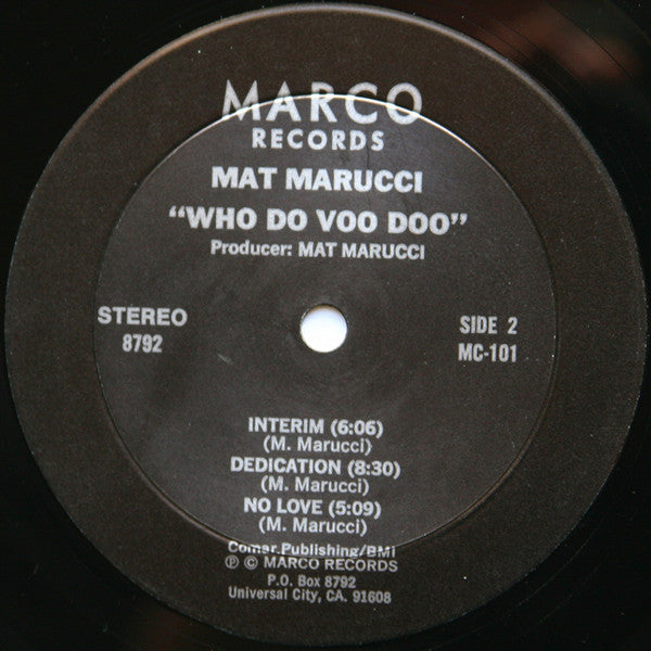 Mat Marucci : Who Do Voo Doo (LP, Album)