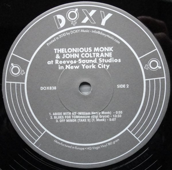 Thelonious Monk & John Coltrane : At Reeves Sound Studios In New York City (2xLP, Comp)