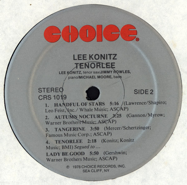 Lee Konitz : Tenorlee (LP, Album)