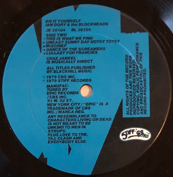 Ian Dury And The Blockheads : Do It Yourself (LP, Album, Pit)