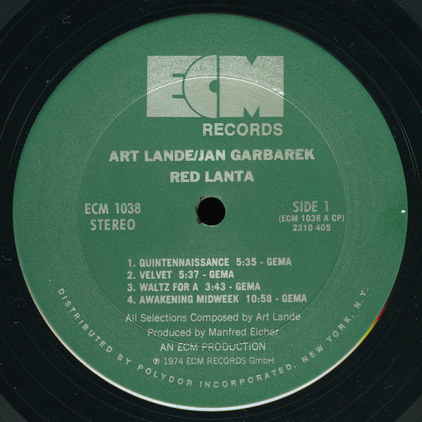 Art Lande / Jan Garbarek : Red Lanta (LP, Album, Pit)
