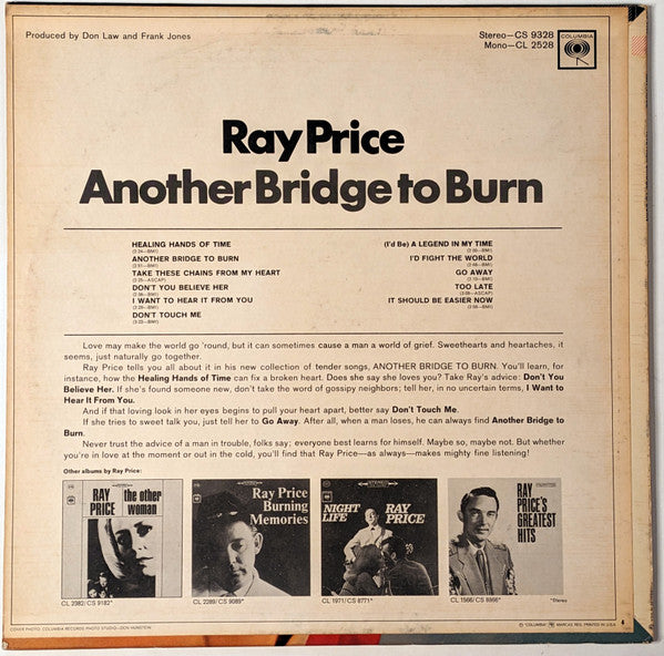 Ray Price : Another Bridge To Burn (LP, Album)