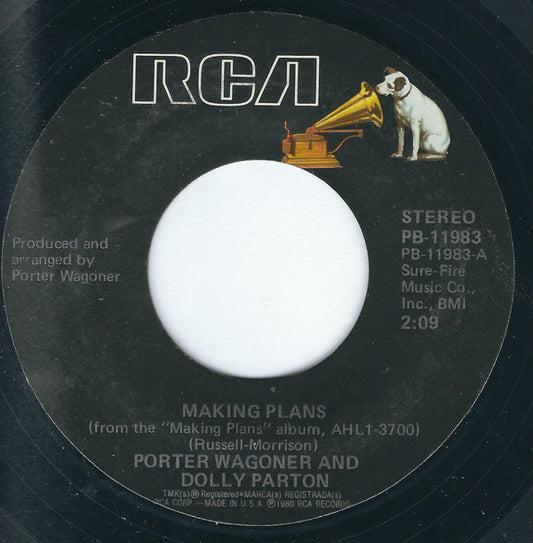 Porter Wagoner And Dolly Parton : Making Plans / Beneath The Sweet Magnolia Tree (7", Single, Styrene, Ind)