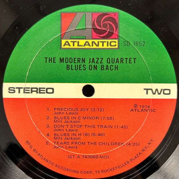 The Modern Jazz Quartet : Blues On Bach (LP, Album, Mon)