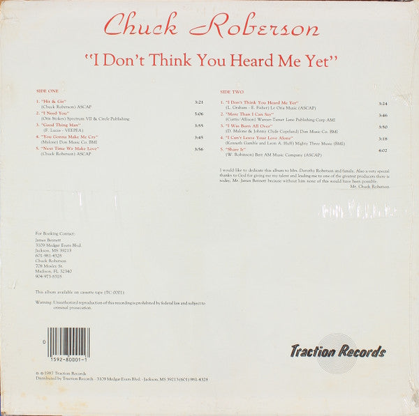 Chuck Roberson : I Don't Think You Heard Me Yet (LP)