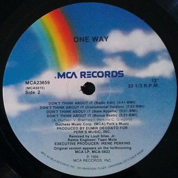 One Way : Don't Think About It (12")