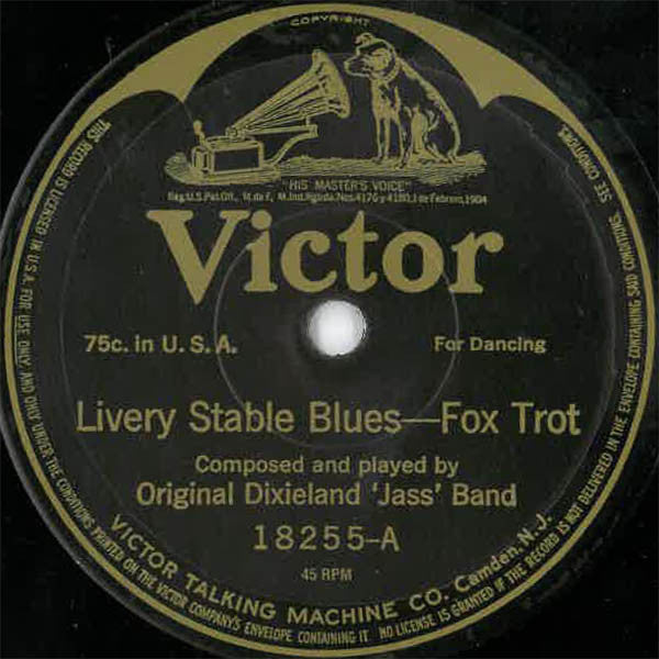 Original Dixieland 'Jass' Band* : Livery Stable Blues / Original Dixieland One Step (10", Ltd, Promo, RE)