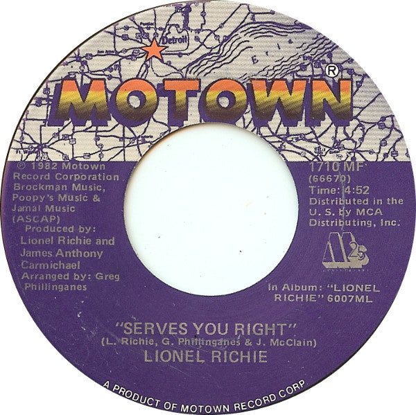 Lionel Richie : Running With The Night (7")