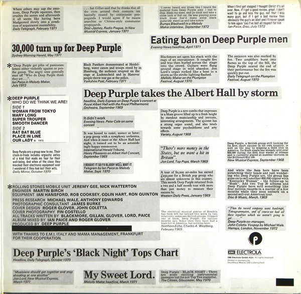 Deep Purple : Who Do We Think We Are (LP, Album, Gat)