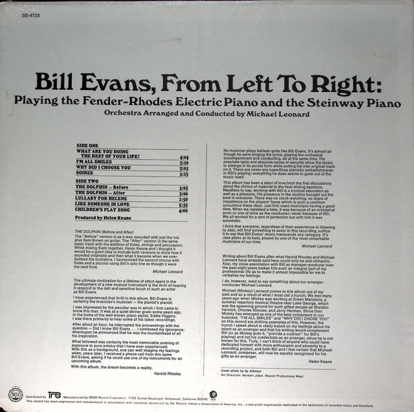 Bill Evans : From Left To Right (LP, Album, RP)