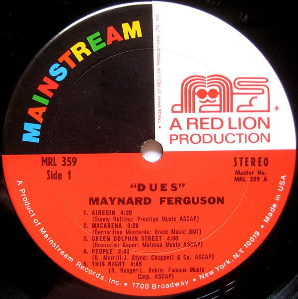 Maynard Ferguson : Dues (LP, Album, RE)
