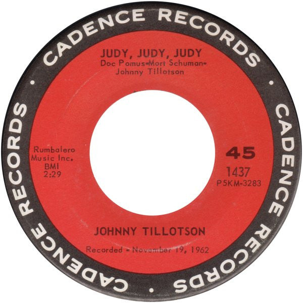 Johnny Tillotson : You Can Never Stop Me Loving You / Judy, Judy, Judy (7")