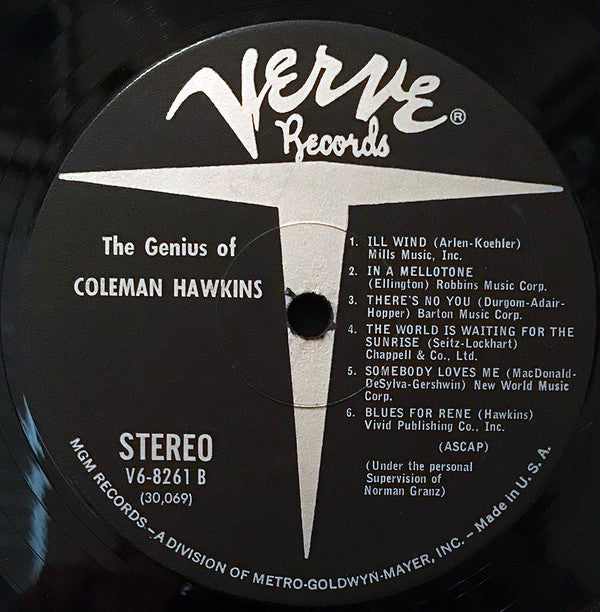 Coleman Hawkins : The Genius Of Coleman Hawkins (LP, Album, RP, MGM)