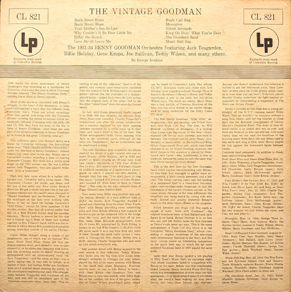 Benny Goodman : The Vintage Goodman (LP, Comp, Mono, Hol)