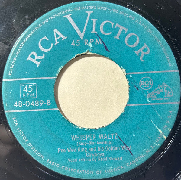 Pee Wee King And His Golden West Cowboys : Slow Poke / Whisper Waltz (7", Ind)